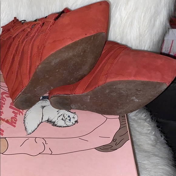 Brick red suede Jeffrey Campbell wedges - Picture 4 of 4